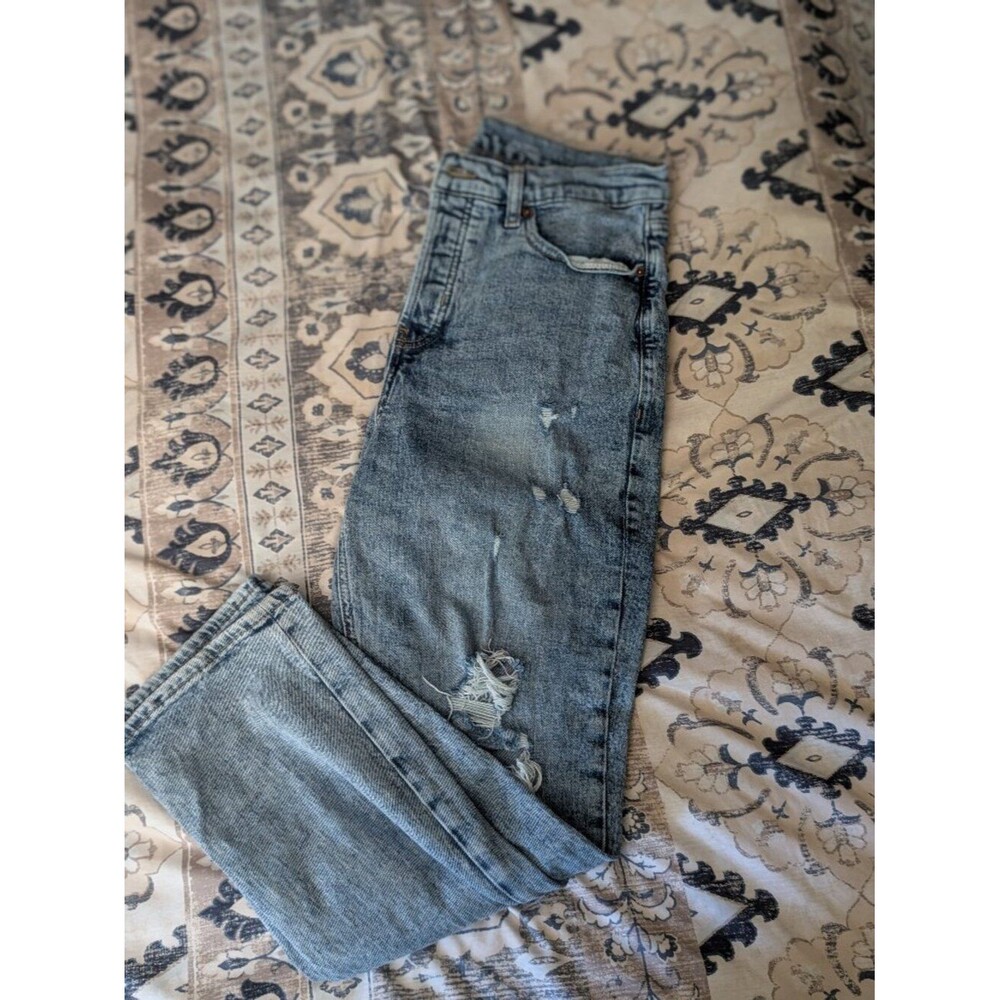 Old Navy Sky-Hi Straight Distressed Button Fly Jeans Size 10